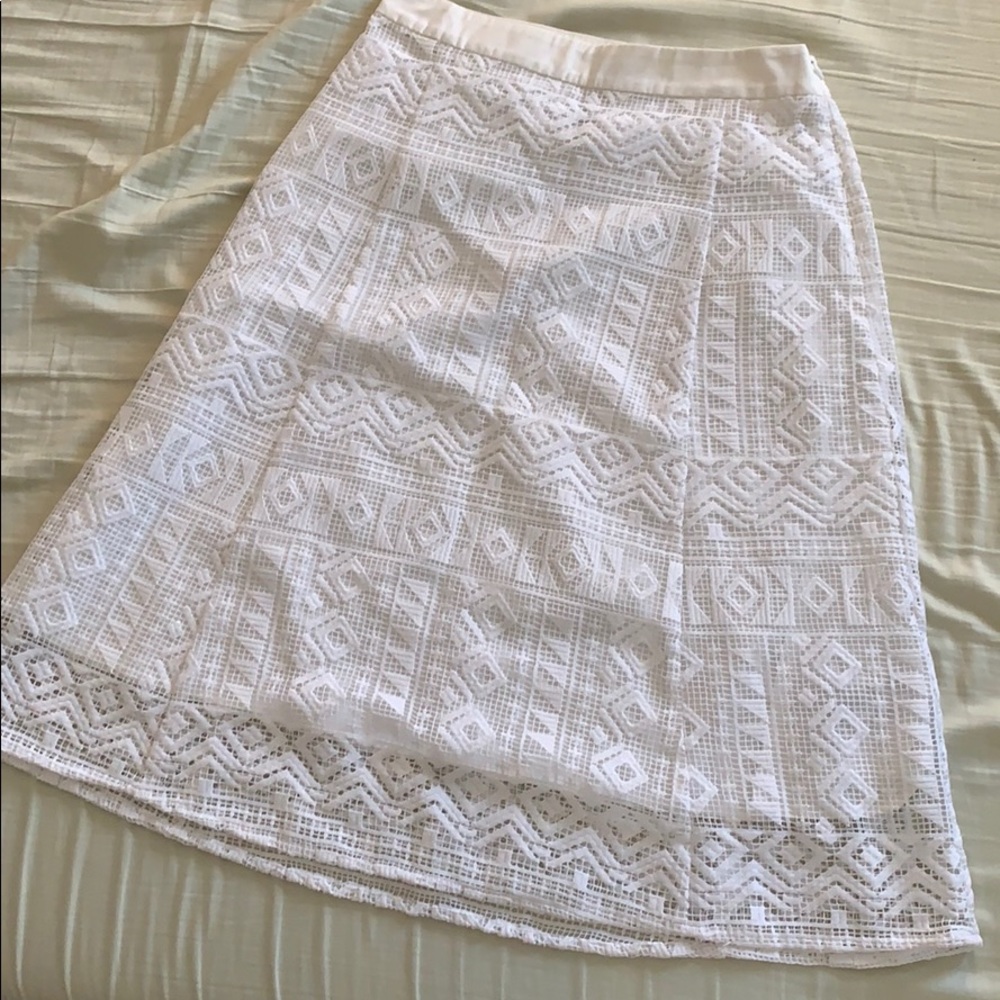 Madewell white geometric A Line white skirt
